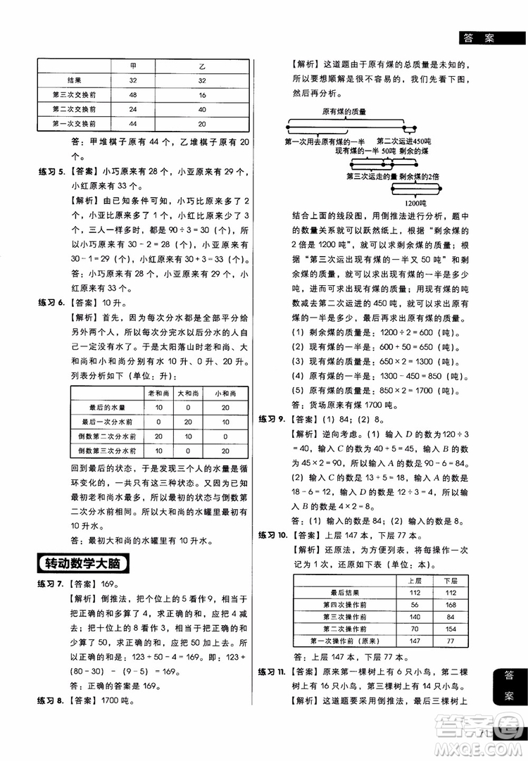 2018年小學(xué)數(shù)學(xué)應(yīng)用題專項(xiàng)突破練習(xí)學(xué)而思秘籍四年級參考答案