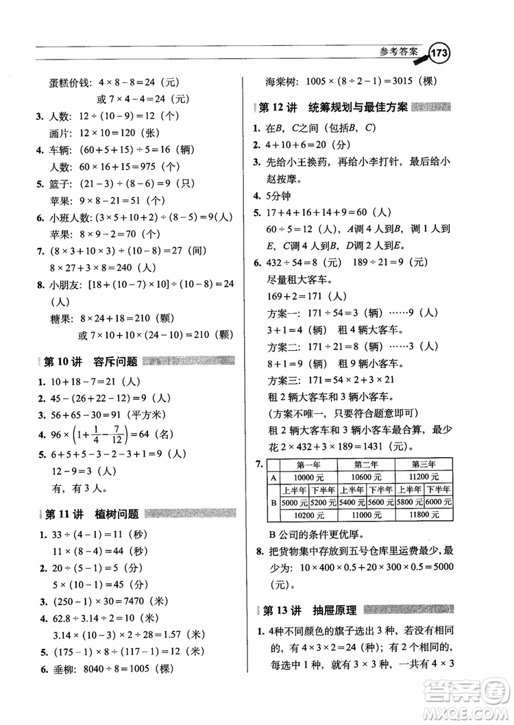 2018年小學數學應用題解題技巧參考答案