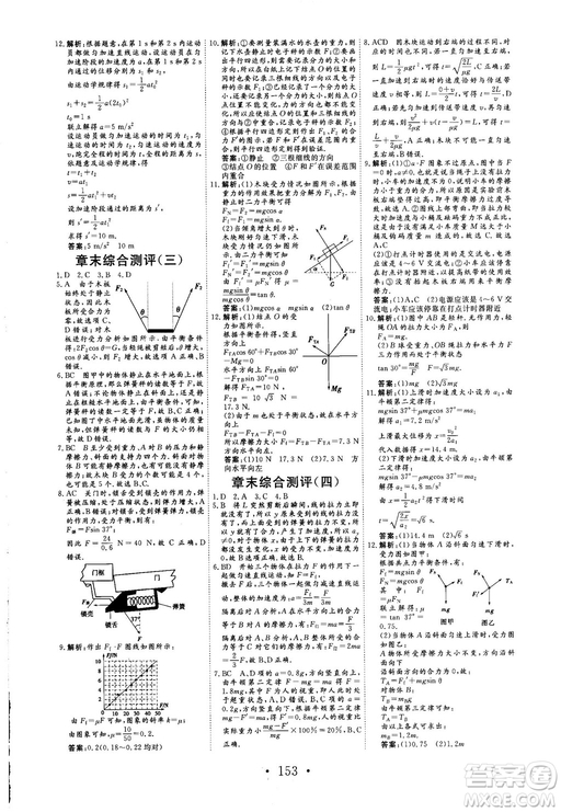 2018秋版課堂新坐標(biāo)高中同步導(dǎo)學(xué)案物理必修一人教版答案