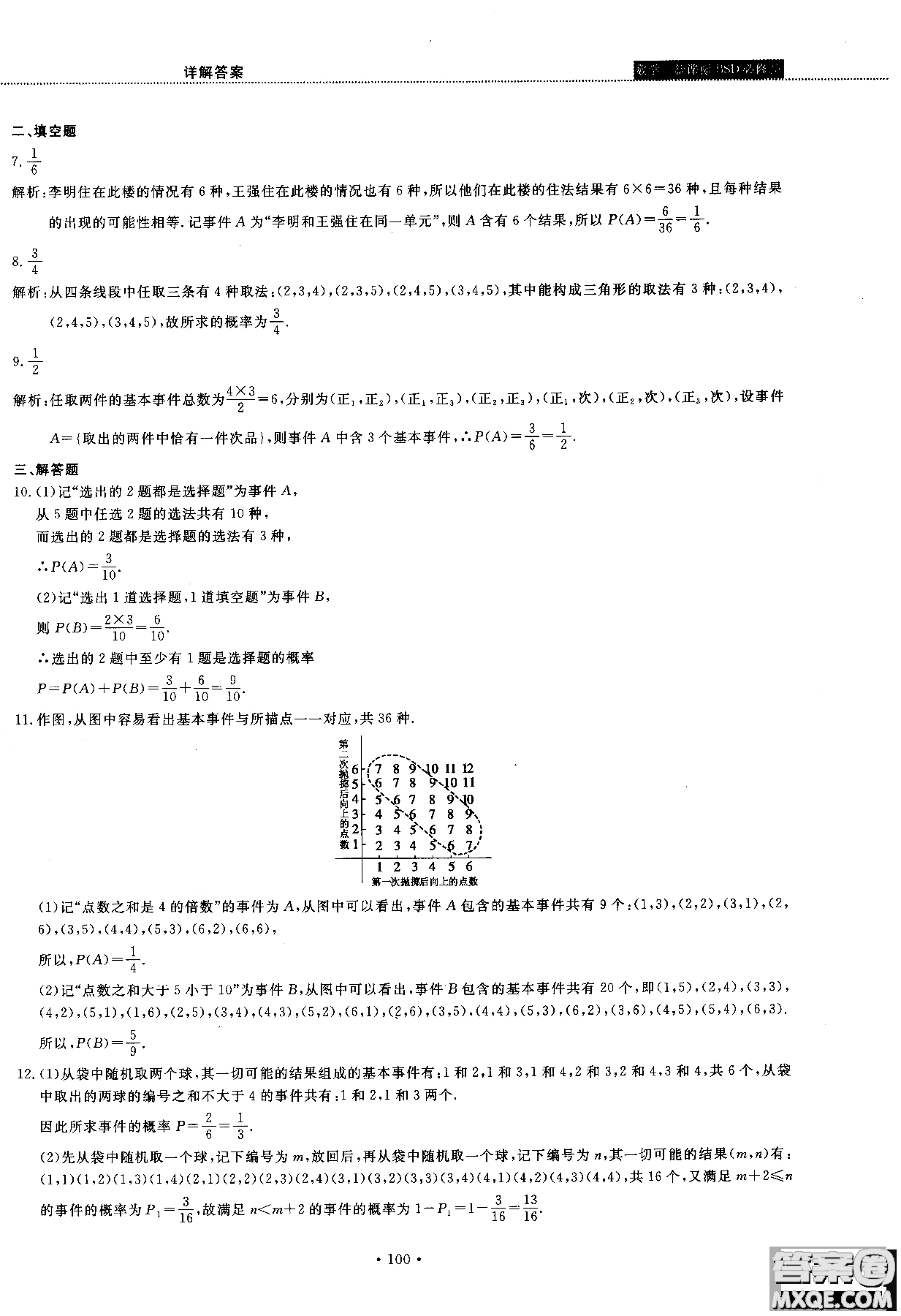 2018版試吧大考卷北師大版數(shù)學必修三45分鐘課時作業(yè)測試卷參考答案