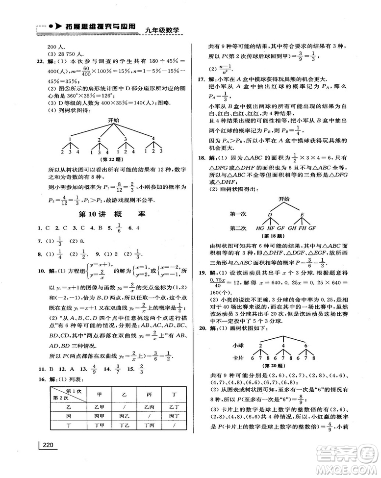 拓展思維探究與應(yīng)用新體驗新思維新方法9年級數(shù)學(xué)參考答案