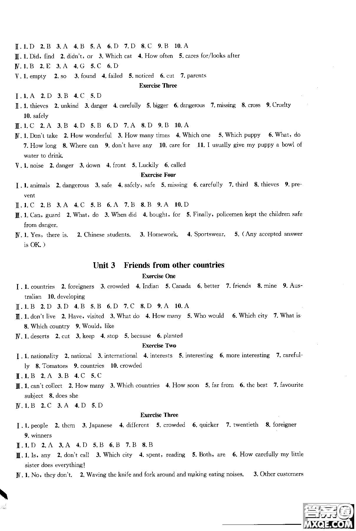 同濟(jì)大學(xué)出版社2018年導(dǎo)學(xué)先鋒英語(yǔ)7年級(jí)上冊(cè)參考答案