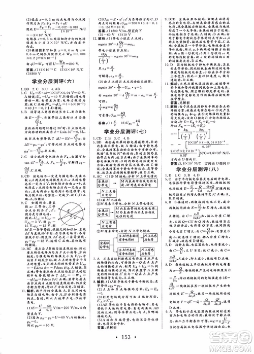 2019課堂新坐標高中同步導學案物理選修3-1人教版參考答案