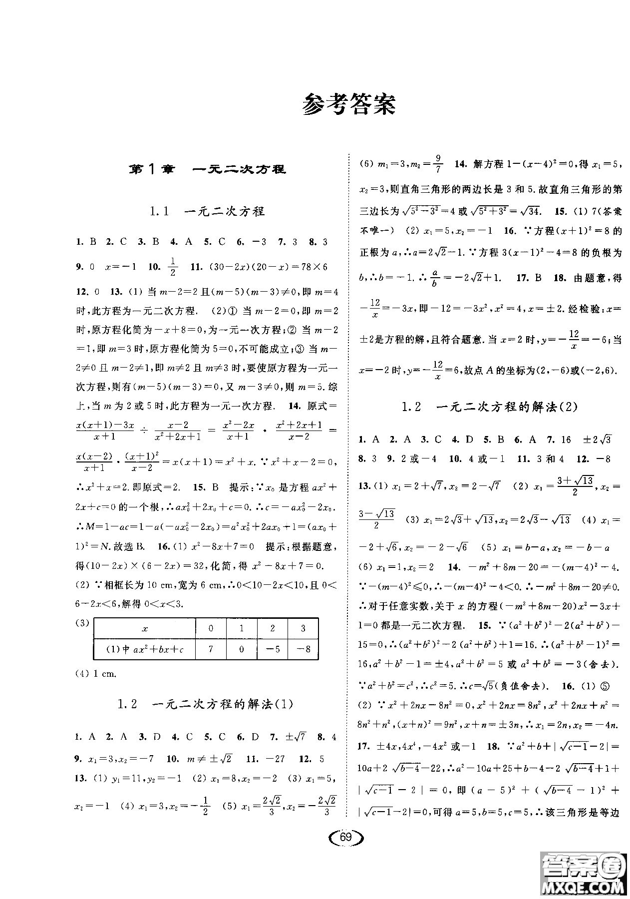 亮點(diǎn)給力2019提優(yōu)課時(shí)作業(yè)本數(shù)學(xué)九年級(jí)上江蘇版參考答案