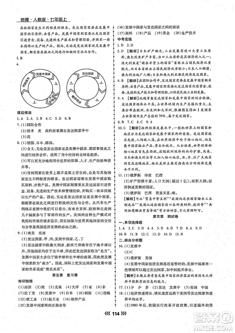 2018版學升同步練測地理人教版7年級上冊參考答案