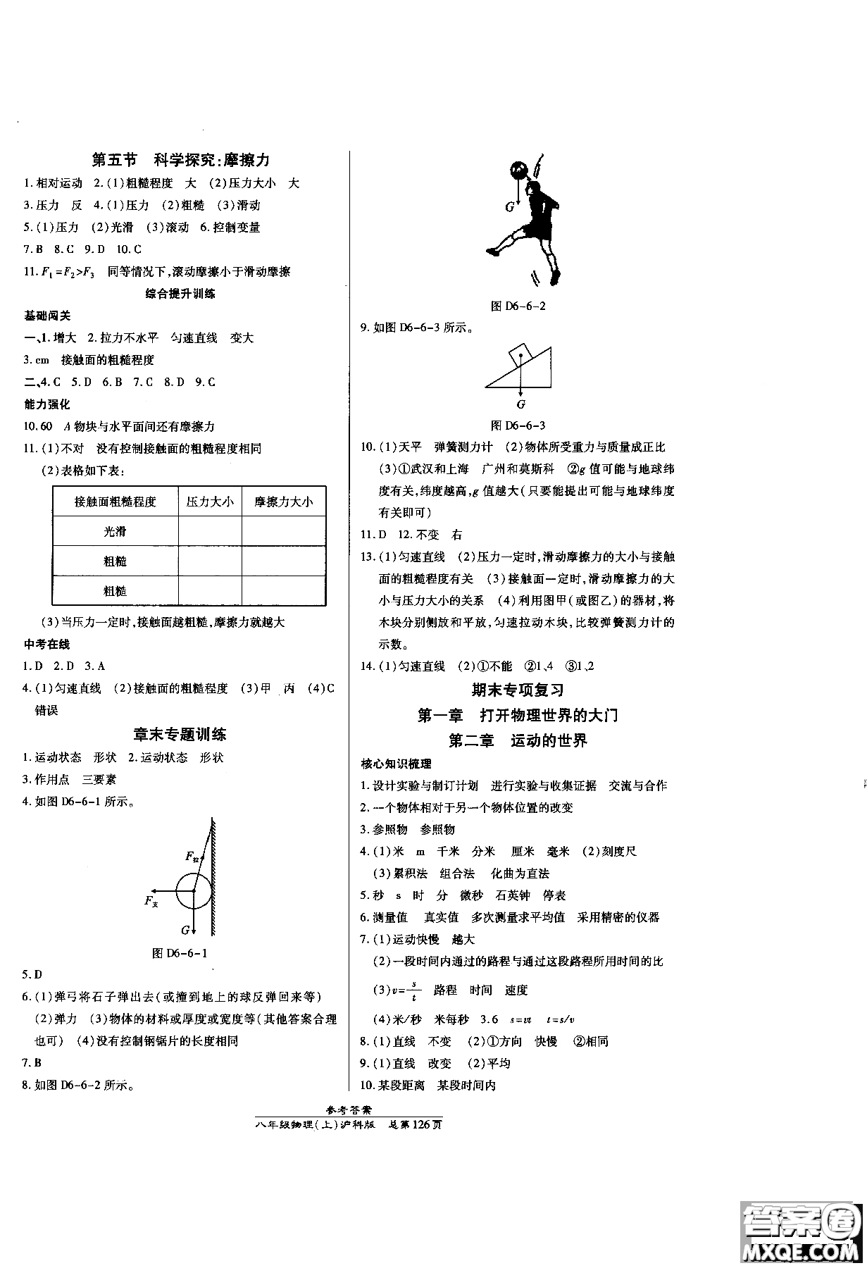 2018秋萬向思維高效課時通八年級上物理滬科版參考答案