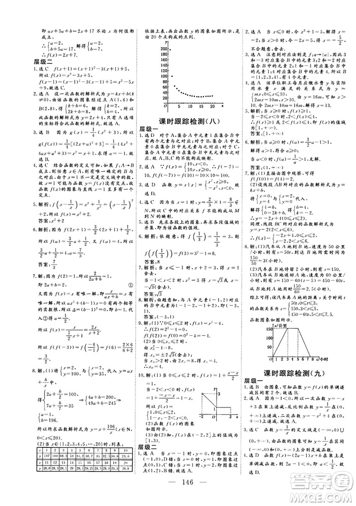 2018-2019版三維設(shè)計數(shù)學(xué)必修1人教A版參考答案