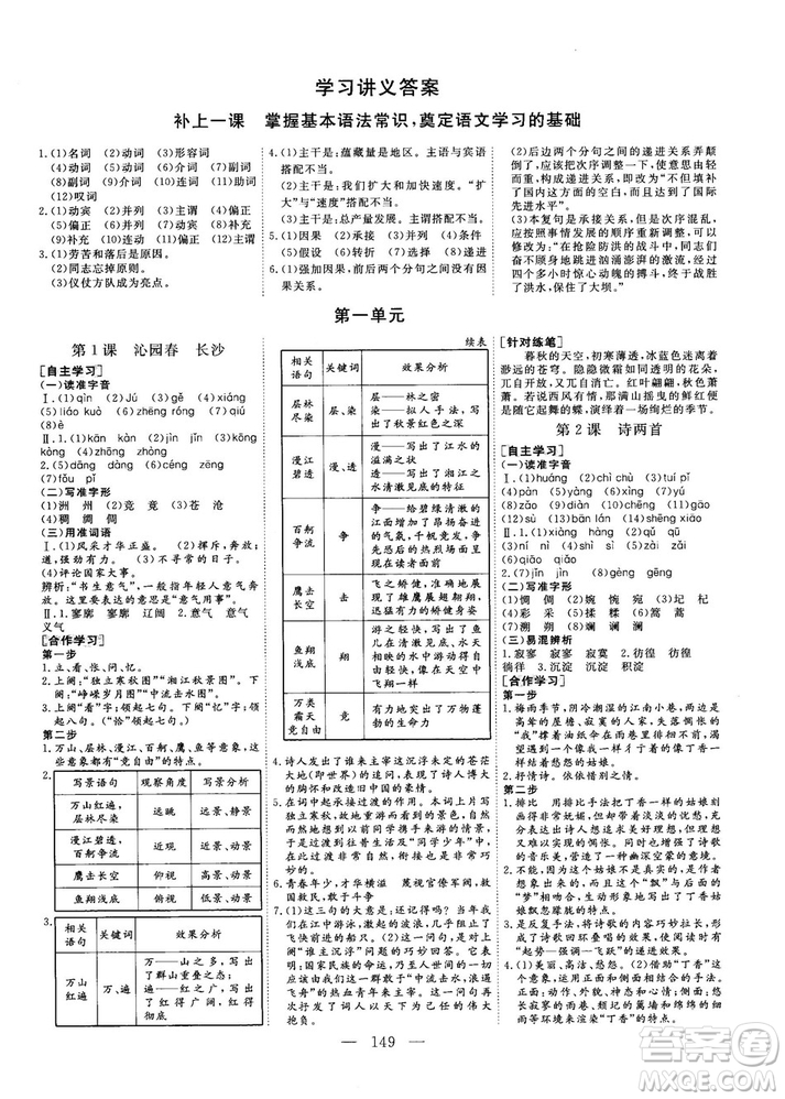 9787807602392三維設(shè)計(jì)2018-2019版語文必修1人教版答案