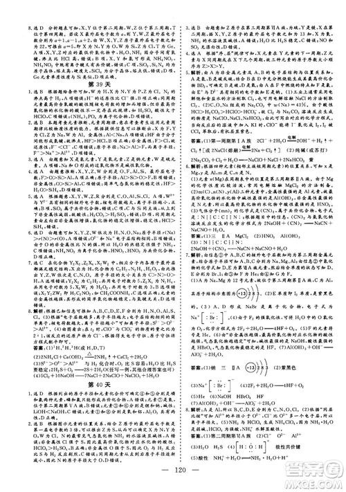 2018年新版三維設(shè)計(jì)巧練100天沖刺985高三化學(xué)參考答案