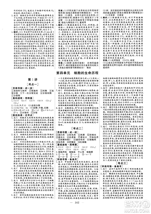 2018版三維設(shè)計(jì)高三一輪高考總復(fù)習(xí)生物參考答案