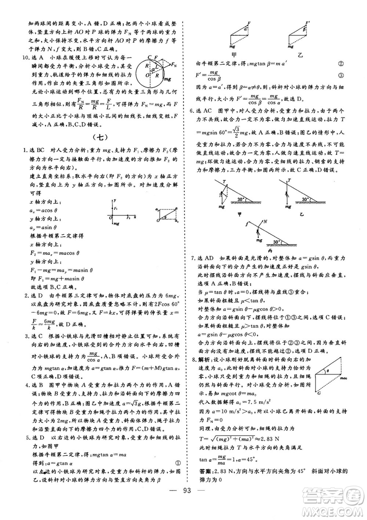 2018年新版三維設計法定考點加餐訓練高三物理參考答案