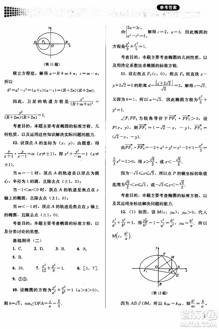 人教金學(xué)典2018同步解析與測評數(shù)學(xué)選修2-1A版同步練習(xí)冊參考答案