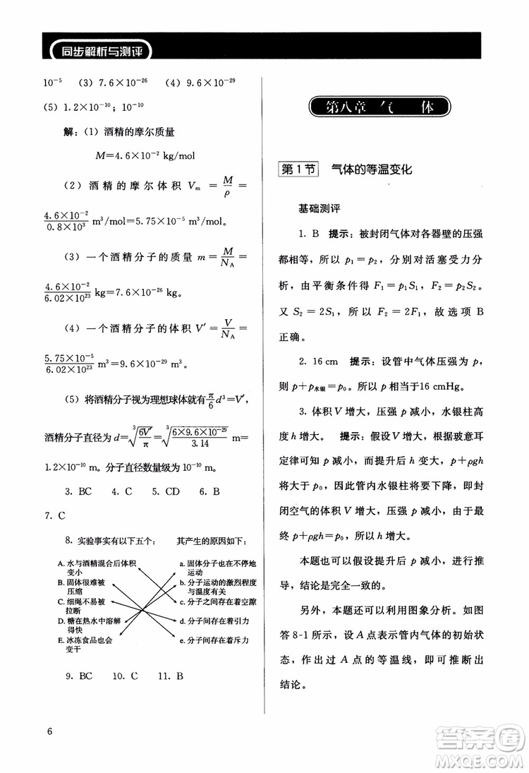 2018高中同步解析與測(cè)評(píng)物理選修3-3參考答案