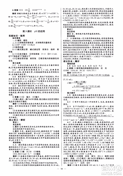 2018高中化學選修4同步解析與測評學考練參考答案