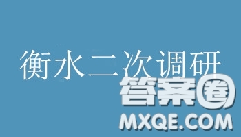 衡水2019屆上學期高三年級二調理科數(shù)學參考答案