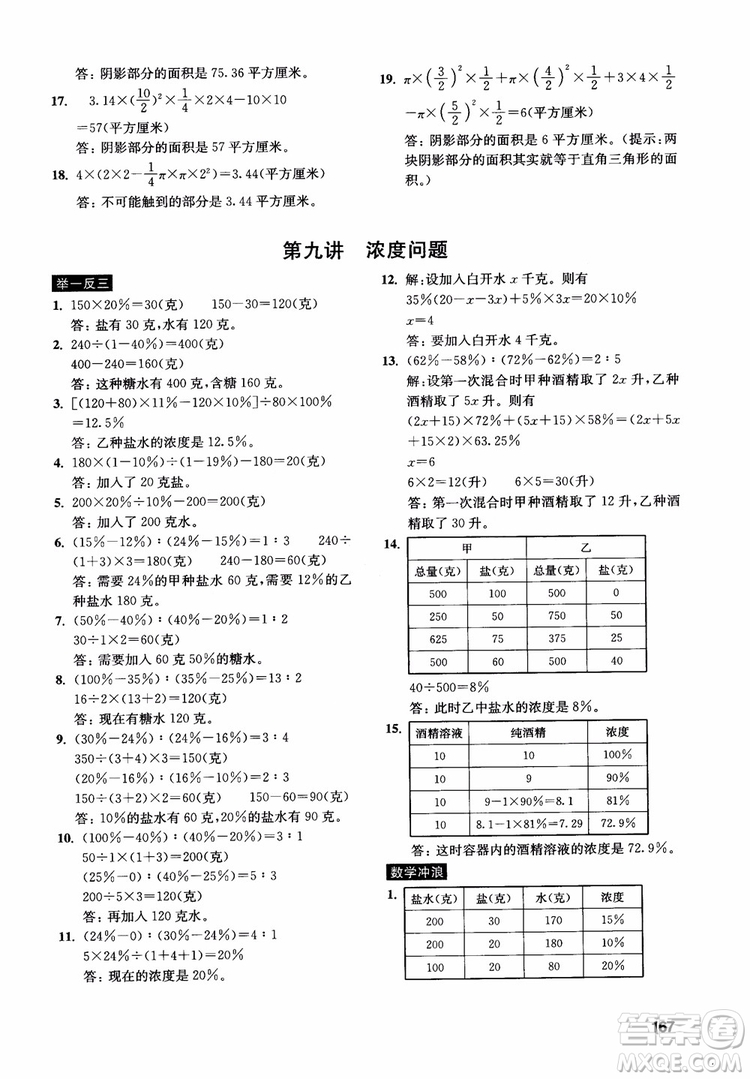 2018年數(shù)學(xué)創(chuàng)新思維訓(xùn)練六年級(jí)參考答案