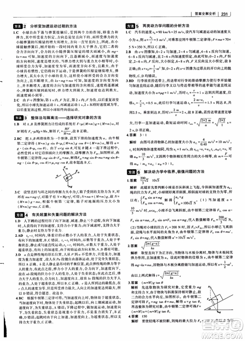 2019版高考高中習題化知識清單物理參考答案