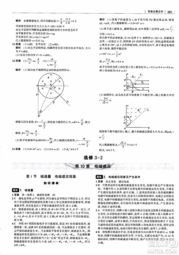 2019版高考高中習題化知識清單物理參考答案