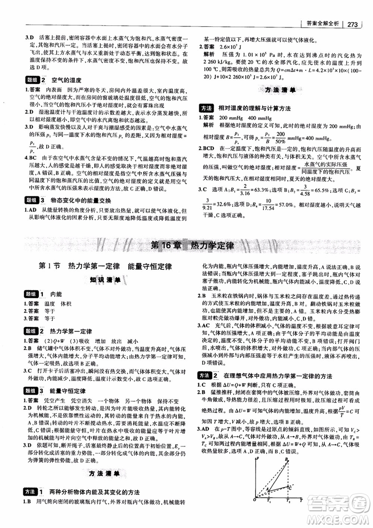 2019版高考高中習題化知識清單物理參考答案