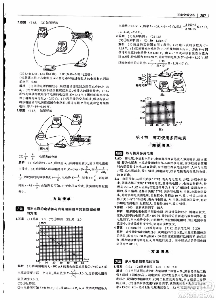 2019版高考高中習題化知識清單物理參考答案