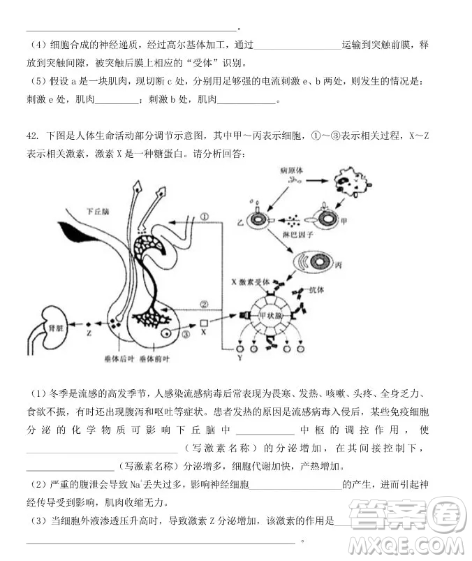 哈爾濱大慶實(shí)驗(yàn)中學(xué)2018年高二上學(xué)期期中考試生物試卷答案