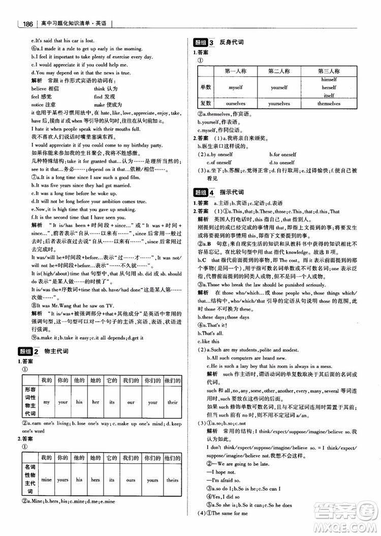 2019版曲一線科學(xué)備考高中習(xí)題化知識(shí)清單英語參考答案