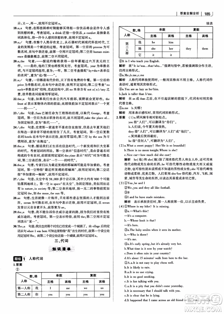 2019版曲一線科學(xué)備考高中習(xí)題化知識(shí)清單英語參考答案