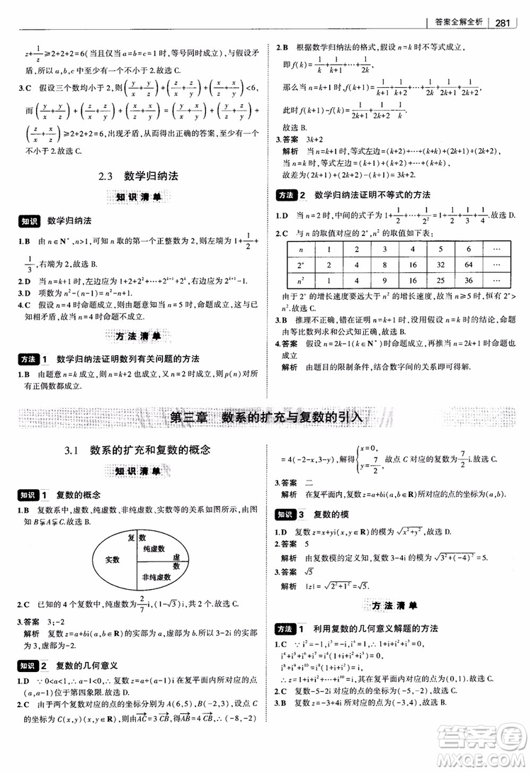 曲一線2019版高中習(xí)題化知識(shí)清單理數(shù)參考答案