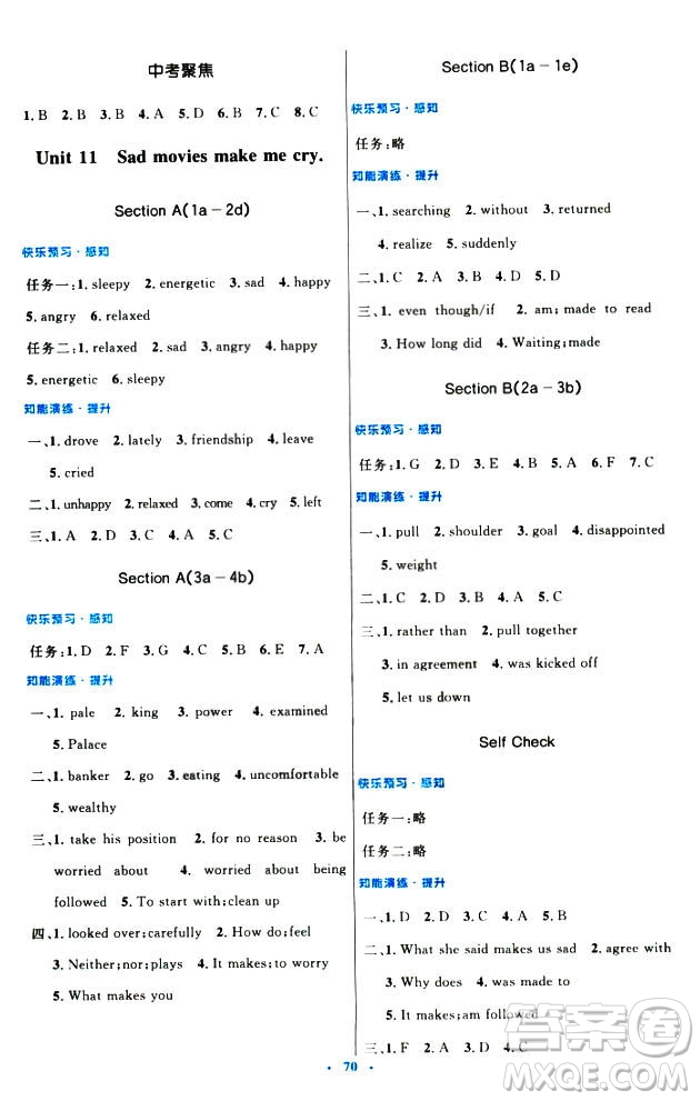 初中同步測控優(yōu)化設計2018新版九年級英語全一冊人教版答案