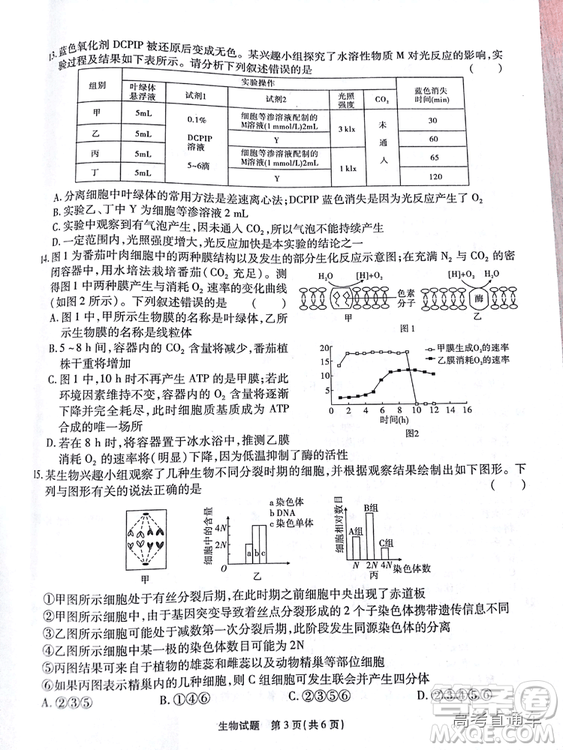 江淮十校2019高三第二次聯(lián)考理科綜合試題及參考答案