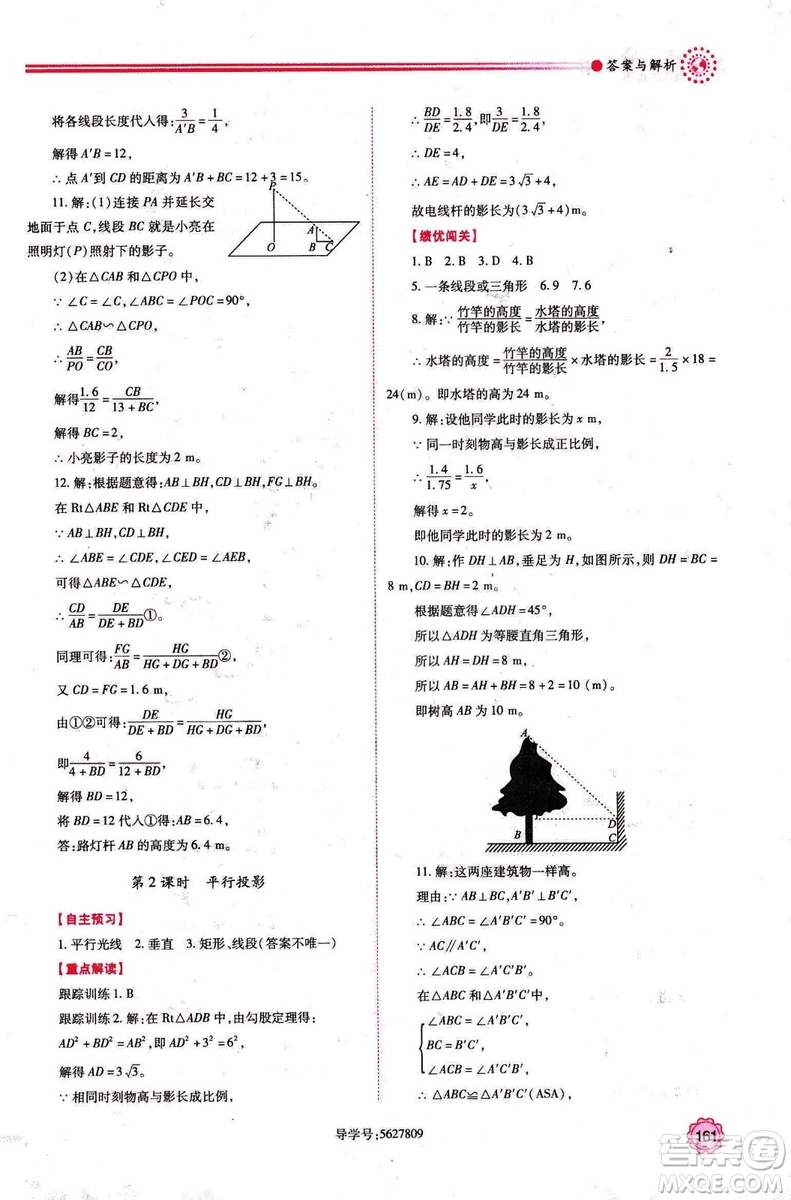 9787561391686績(jī)優(yōu)學(xué)案九年級(jí)數(shù)學(xué)上冊(cè)北師大版2018答案