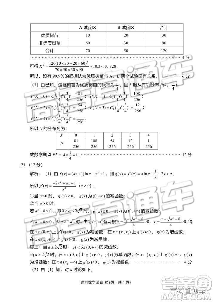 資陽(yáng)市高中2016級(jí)第一次診斷性考試?yán)砜茢?shù)學(xué)試卷及答案