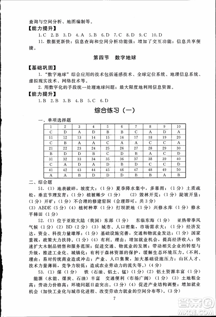 2018年海淀名師伴你學同步學練測高中地理必修3參考答案