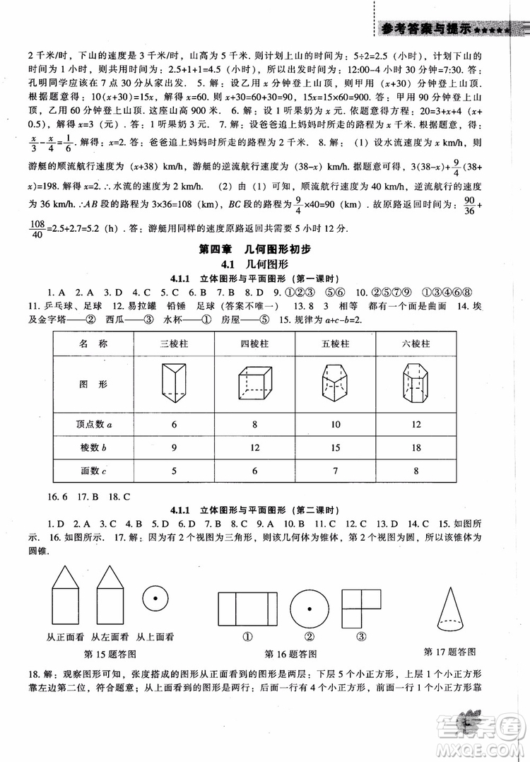 9787545130713新課程數(shù)學(xué)能力培養(yǎng)七年級(jí)上冊(cè)人教版2018參考答案