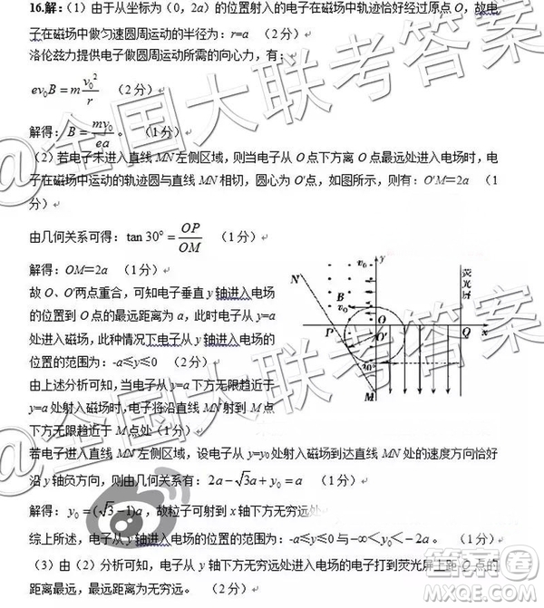 2019屆金太陽湖南河北高三11月聯(lián)考理科綜合參考答案