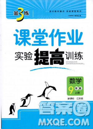 9787305167652江蘇版金3練2018年課堂作業(yè)實(shí)驗(yàn)提高訓(xùn)練九年級(jí)上冊(cè)數(shù)學(xué)答案