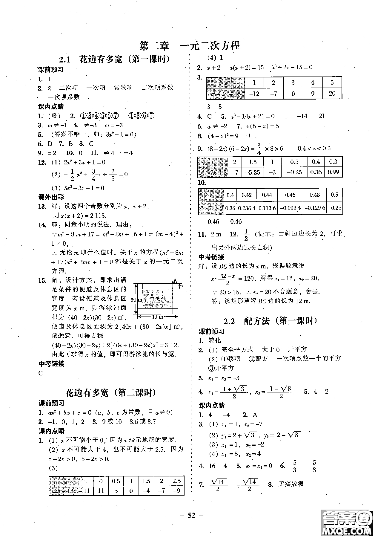 2018年秋南粵學(xué)典學(xué)考精練數(shù)學(xué)九年級全一冊參考答案