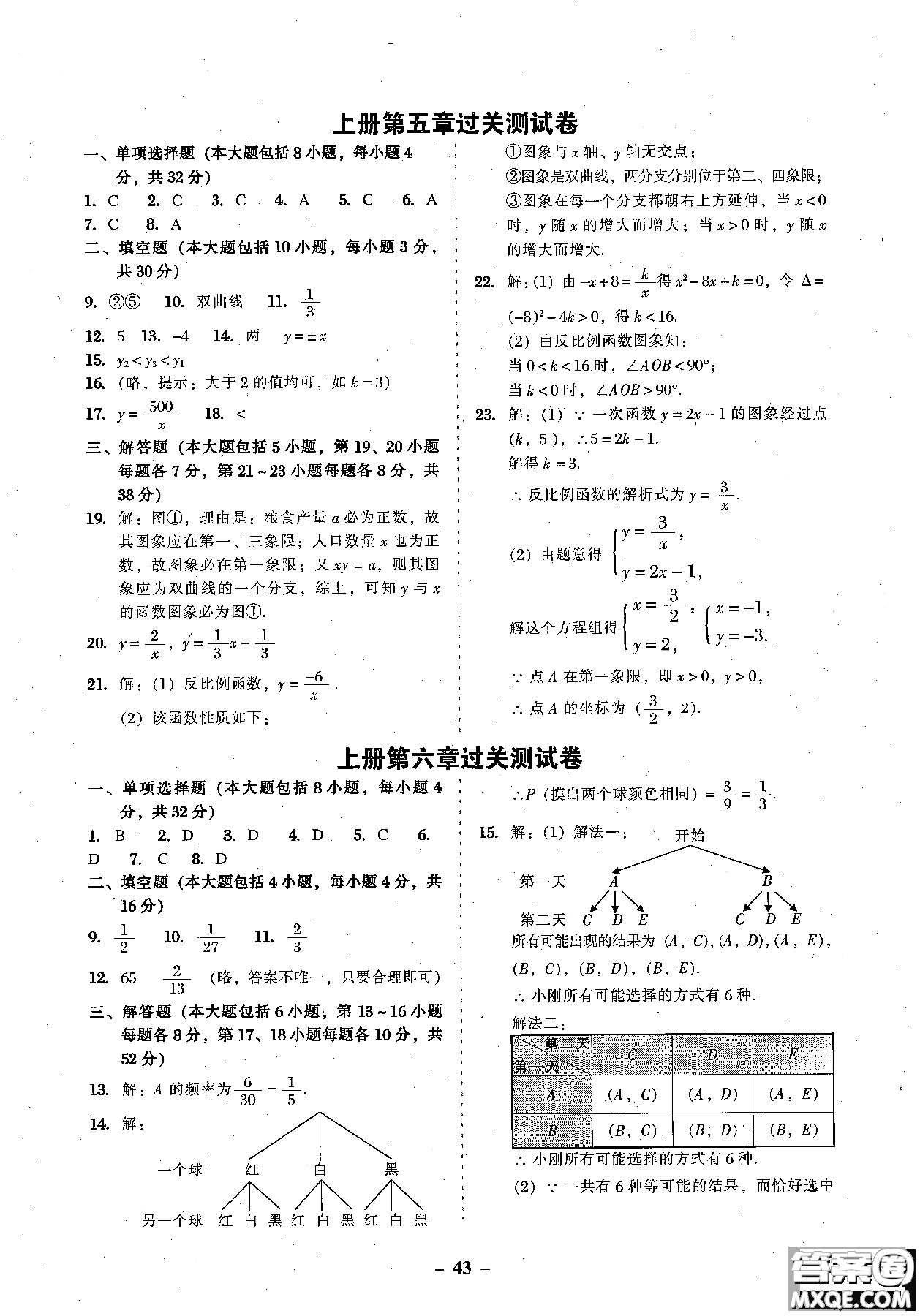 2018年秋南粵學(xué)典學(xué)考精練數(shù)學(xué)九年級全一冊參考答案