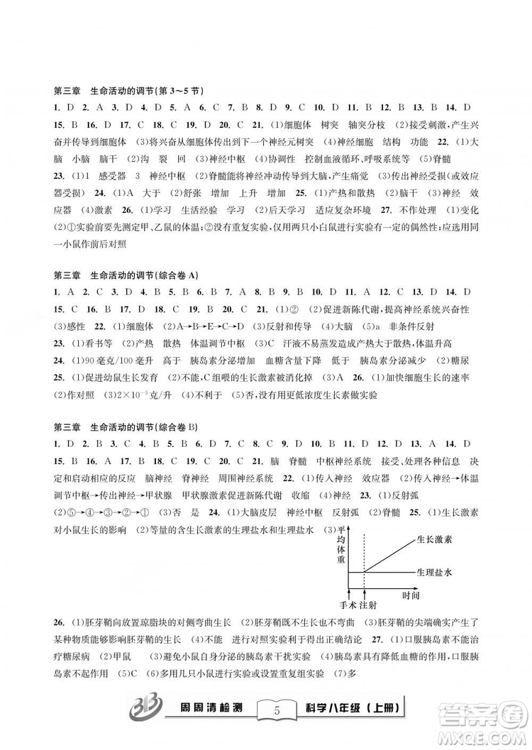 9787545424157BFB周周清檢測八年級上冊2018秋科學(xué)浙教版答案