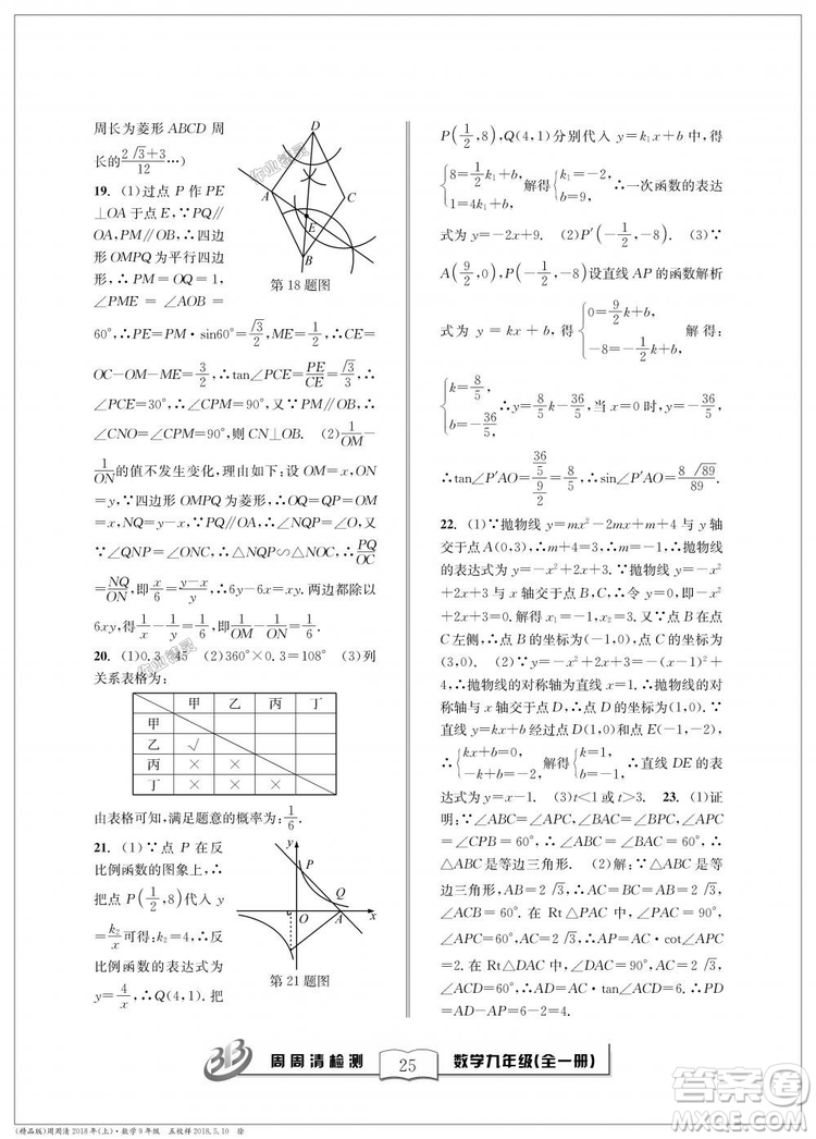 9787545423570BFB周周清檢測(cè)九年級(jí)全一冊(cè)數(shù)學(xué)2018年浙教版答案