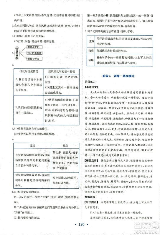 2018年人教版新編高中同步作業(yè)語(yǔ)文選修文章寫(xiě)作與修改答案