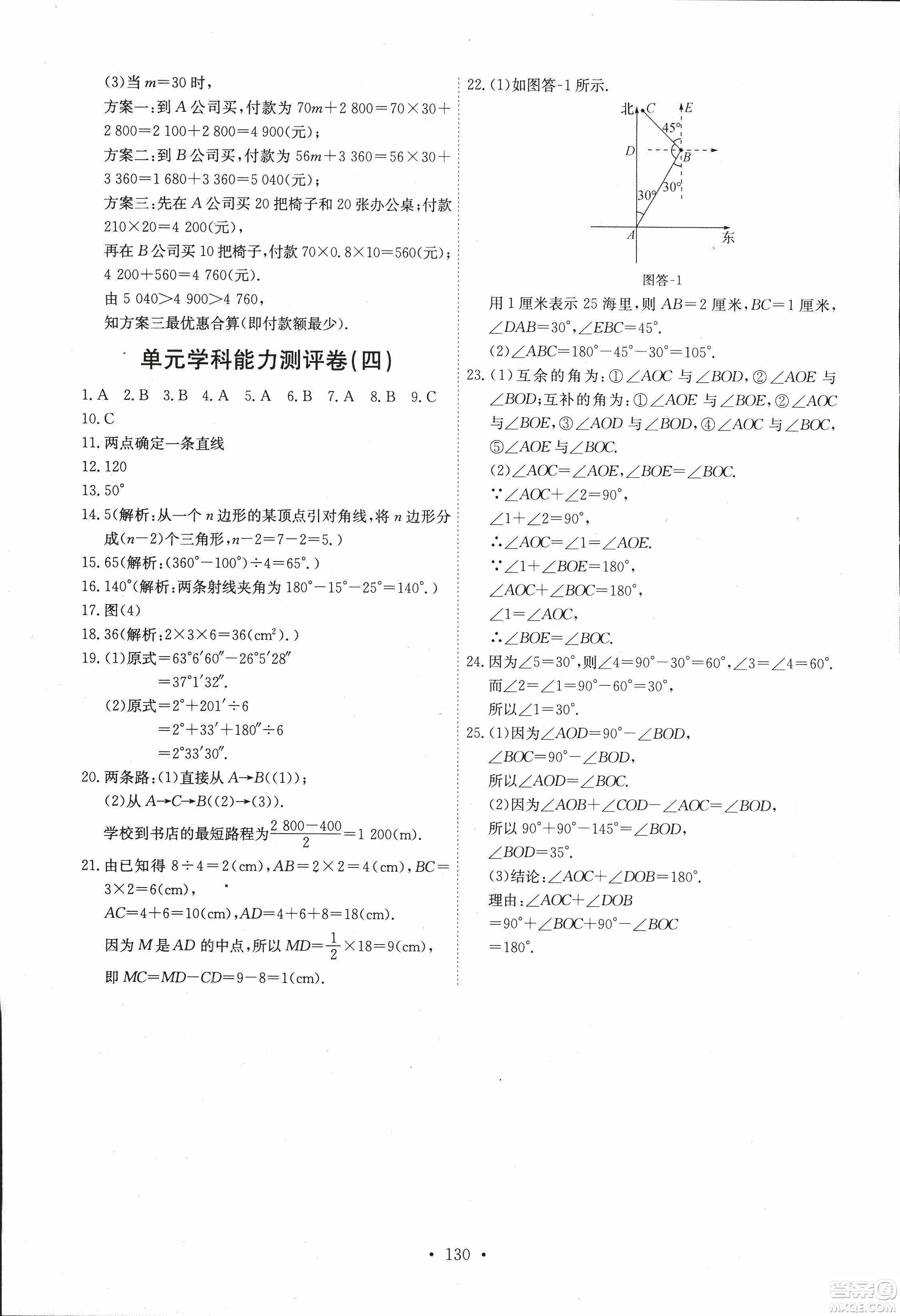 9787107247866人教版能力培養(yǎng)與測試數(shù)學七年級上冊答案