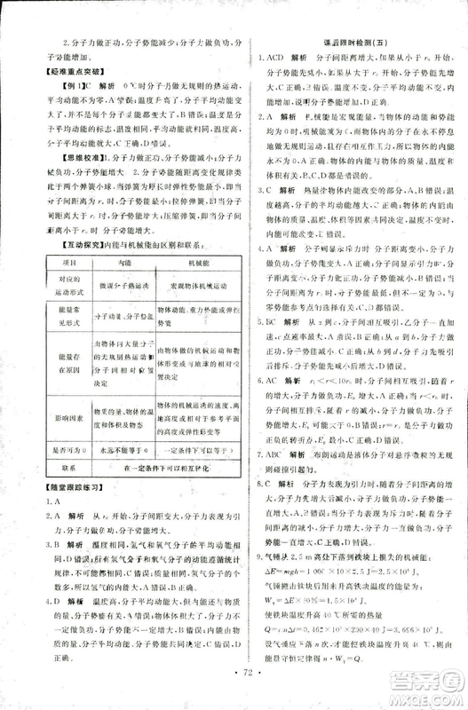 9787107301445能力培養(yǎng)與測試物理2018年高中選修3-3人教版答案