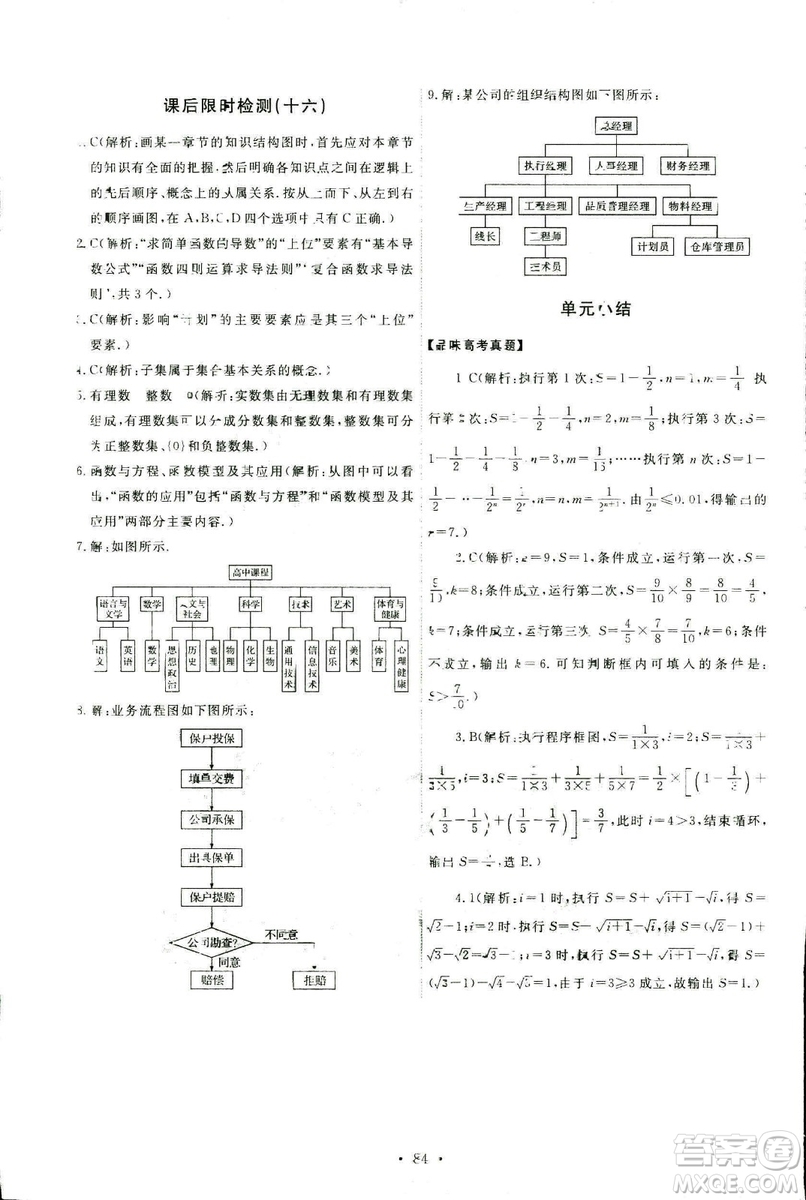 9787107301308能力培養(yǎng)與測試2018年數(shù)學(xué)選修1-2人教A版答案