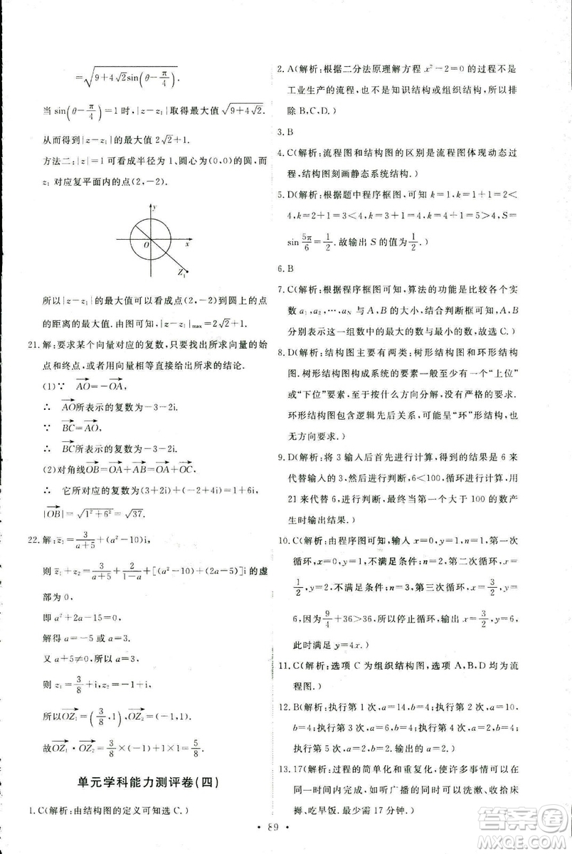 9787107301308能力培養(yǎng)與測試2018年數(shù)學(xué)選修1-2人教A版答案