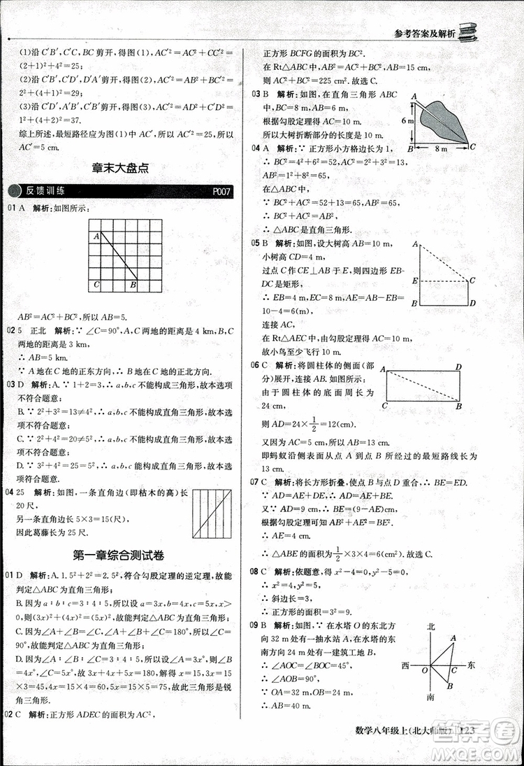 2018版1+1輕巧奪冠優(yōu)化訓(xùn)練八年級(jí)數(shù)學(xué)上冊(cè)BSD北師大版參考答案