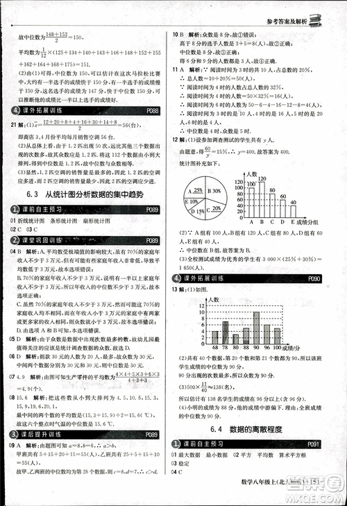 2018版1+1輕巧奪冠優(yōu)化訓(xùn)練八年級(jí)數(shù)學(xué)上冊(cè)BSD北師大版參考答案