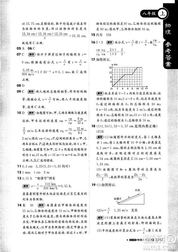 2018新版1+1輕巧奪冠課堂直播八年級(jí)上冊(cè)物理人教版答案