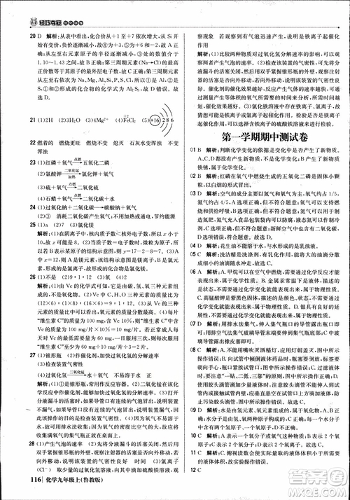 2019版1+1輕巧奪冠優(yōu)化訓(xùn)練九年級上冊化學(xué)魯教版銀版9787552236217參考答案