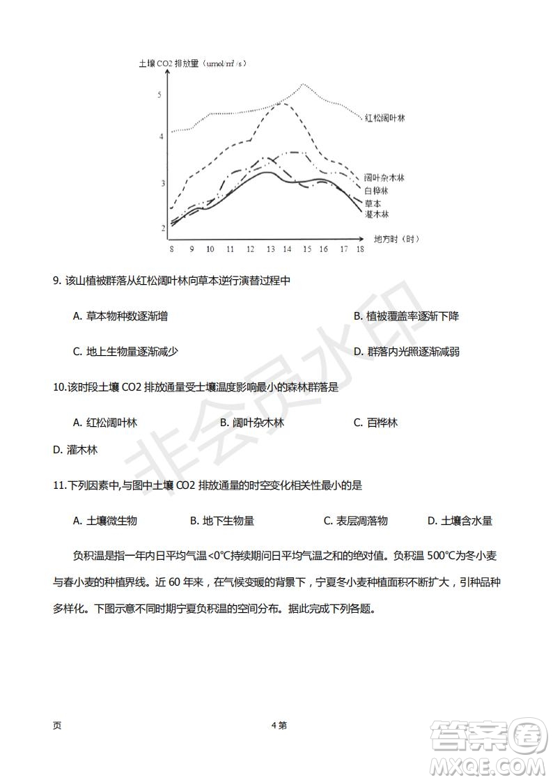 2019屆福建省廈門外國語學(xué)校高三11月月考地理試題及答案